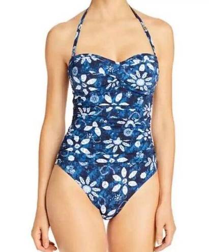 Bleu Rod Beattie  NWT Blue White Tropical Floral Sweetheart One Piece Swim Suit 6