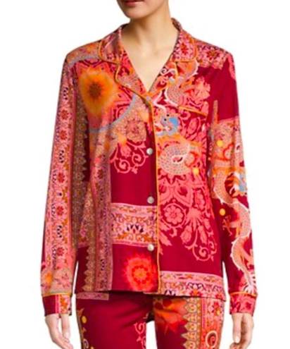 Johnny Was Dragonia Longsleeve Whimsical Red Dragon Pajama Shirt