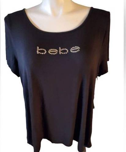 Bebe  size 3x black T-shirt new with tag BB rhinestones