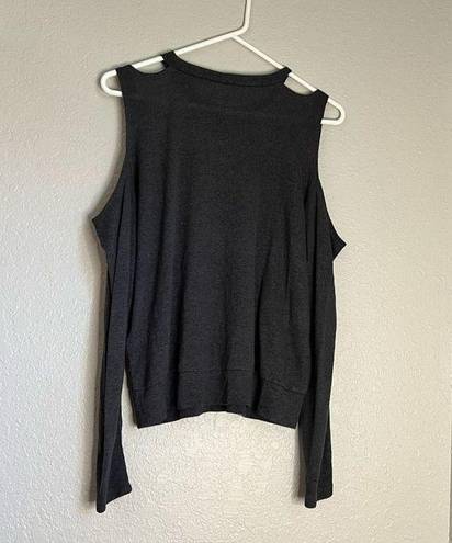 Good American  cold shoulder charcoal sweater 0