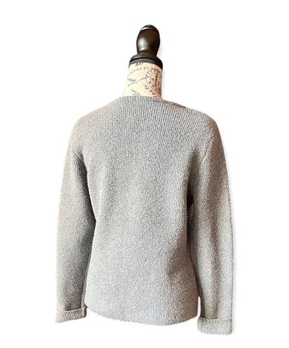 White House | Black Market Grey Loose Knit Full Zip Sweater Jacket S