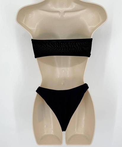 Naked Wardrobe  Swim Black Bandeau Bikini Swimsuit NEW Sz XS Style NW-W0739