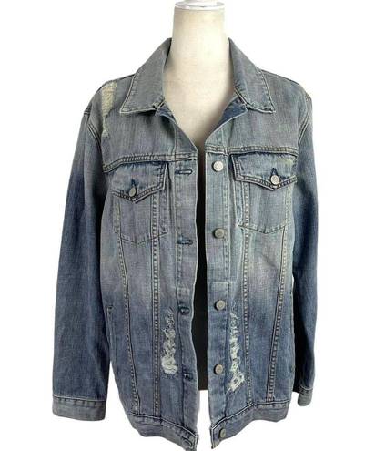 Rails  Knox Denim Trucker Jacket Women Size Large Vintage Wash Distressed Cotton