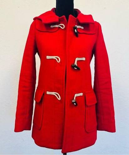 Uniqlo  Red Wool Blend Duffle Coat