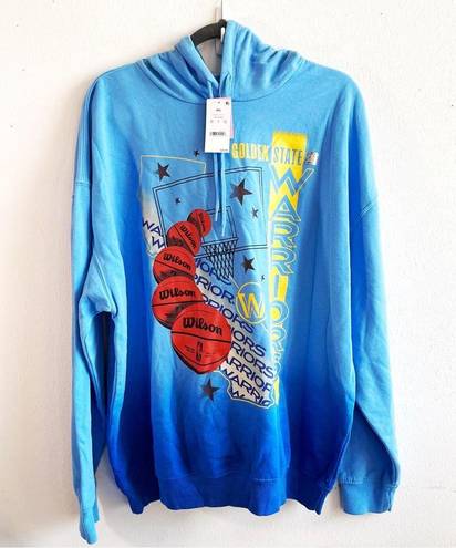 Nba  Hoodie Golden State Warriors Oversized Graphic Hoodie Ombre Blue Sz XXL NWT