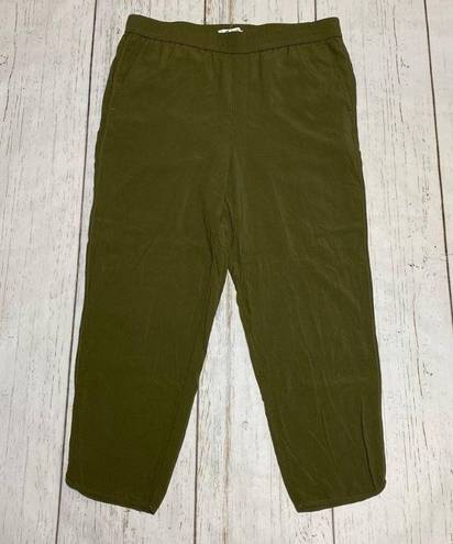 Madewell Track Trousers Pull On Joggers in Olive Green Size Medium