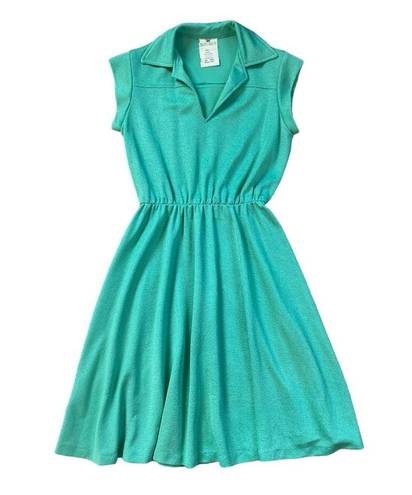The Row Vintage Queens Mint Green Collared V Neckline Midi Dress