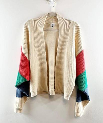 CAbi  Striped Sophia Slouchy Open Front Dolman Cardigan Sweater Cream Small