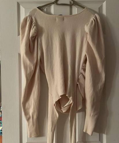 L'Academie  Wrap Kamala Puff Shoulder Wrap Sweater Revolve Size Large