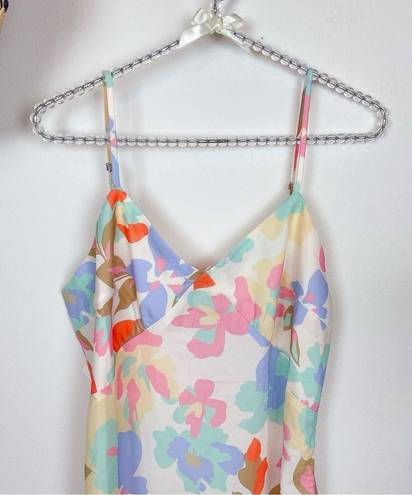 J.ING Macaroon Floral Print Midi Slip Dress Size M