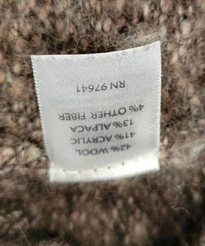 J.Jill  Marled Brown Knit Stand Collar Full Zip Wool Alpaca Sweater Vest Size M