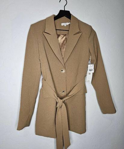 Good American  Trench Blazer in Camel Size 0 X Small NWT