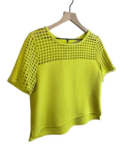 Loft Neon Geo Eyelet Boxy Cropped Top