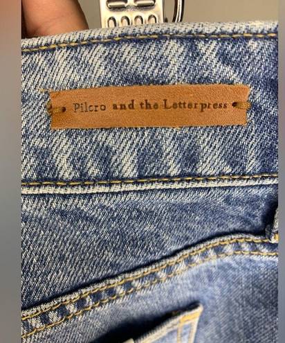 Pilcro and the Letterpress Anthropologie  Hyphen Boy Fit Fringe Crop Jeans 28