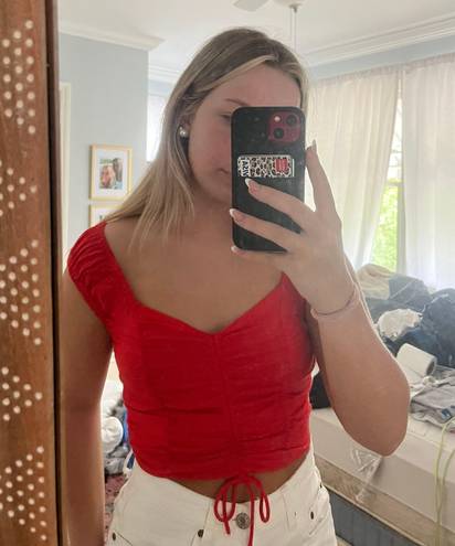 Red Crop top