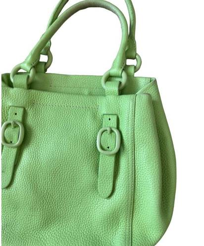 DKNY  Pistachio Green Pebble Leather Satchel Bag