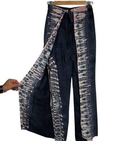 Young Fabulous and Broke  Tie Dye Fauna Split Wide Leg Pant Robin Cayman Wash M