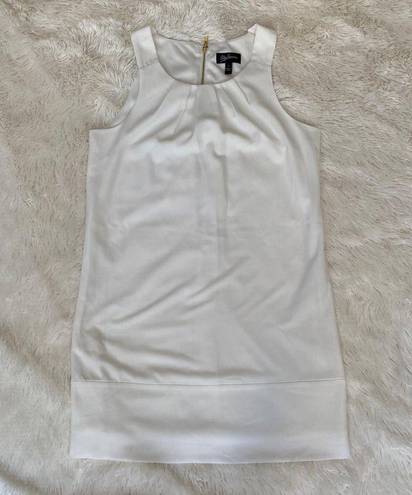 Oleg Cassini White High Neck Sheath Dress Size 2