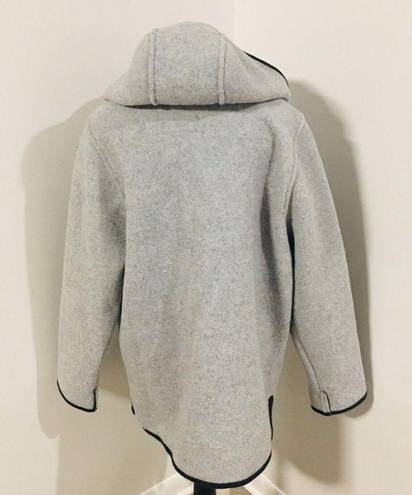 GIESSWEIN Gray Tones Boiled Wool Long Hooded Sweater Coat Horse Sleigh 40 8