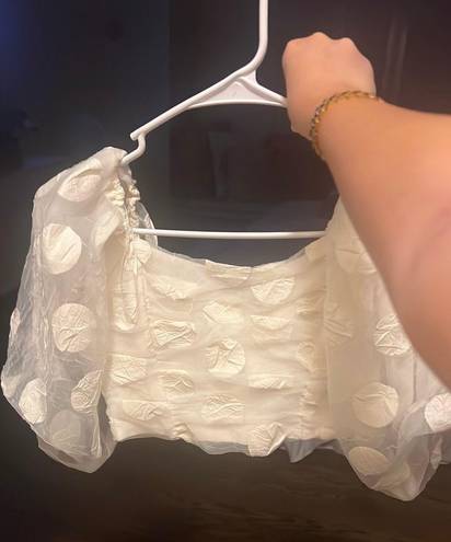 ZARA White  Puff Sleeve Blouse