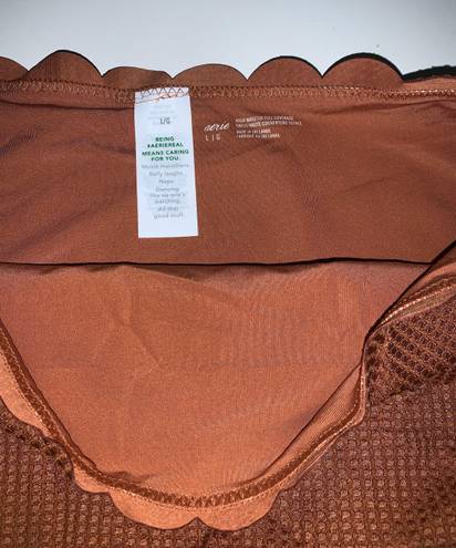 Aerie NWT  Scalloped Brown Bikini Bottoms