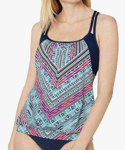 Jag jeans Jag Blue Abstract Swim Tank Top Built-in-Support Boulson Tankini Small NWT $86