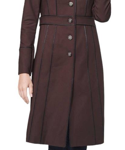 White House | Black Market WHBM Faux Leather-Trim Military Coat