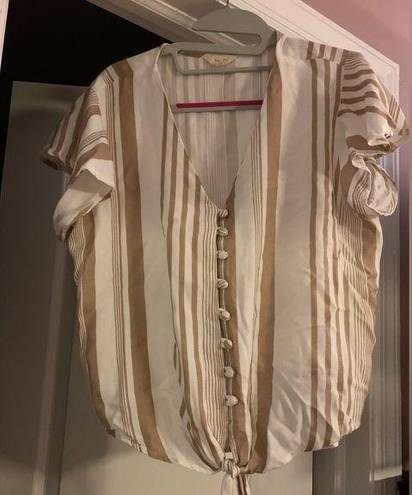 Sim & Sam  Creme and tan striped blouse