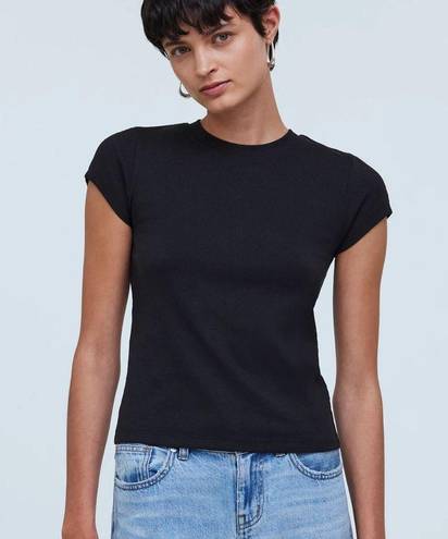 Madewell  Black Supima® Rib Tee Shirt Top Size Medium