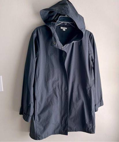 J.Jill Pure  Navy Blue Rain Jacket Trench Length Medium