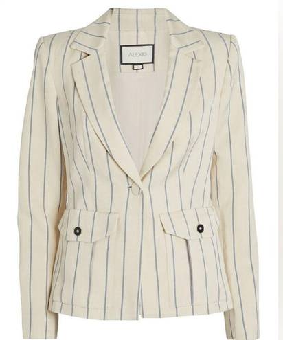 Alexis 
Enos Striped Single-Breasted Blazer Size Large