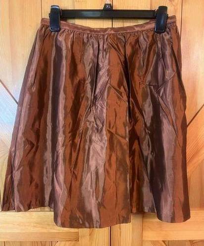 Barney’s New York Barneys New York CO-OP Women metallic brown ￼ Pleated Skirt Size 0 Nwt