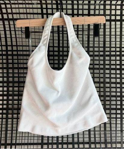 Vuori Simplicity Halter white rib tank