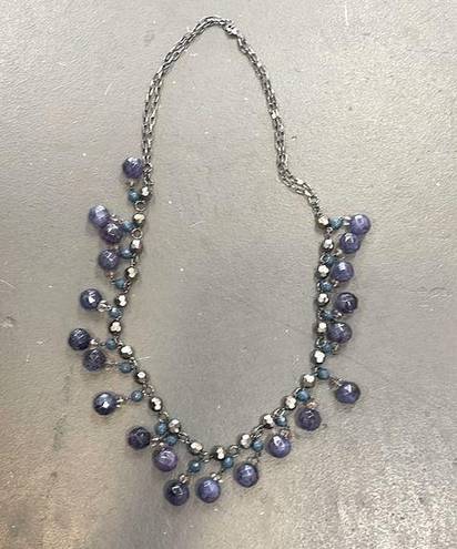 The Loft  COSTUME JEWELRY PURPLE AND BLUE BEADED NECKLACE