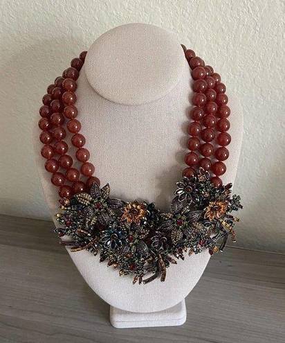 The Row Heidi Daus Breathless Carnelian Beads Crystal Accented Necklace 3