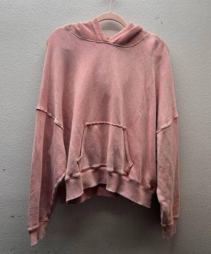 American Eagle  Sweater Womens XL Pink Sweatshirt Knit Hoodie Stretch Lounge