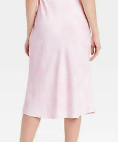 A New Day  Women's High-Rise Pink Midi Slip A-Line Skirt