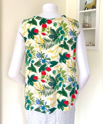 London Fog 80s Fruit Floral print viscose sleeveless top