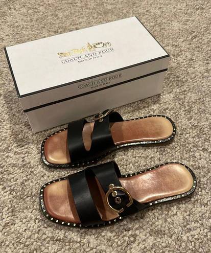 Coach And Four Sandals Black Size 8.5