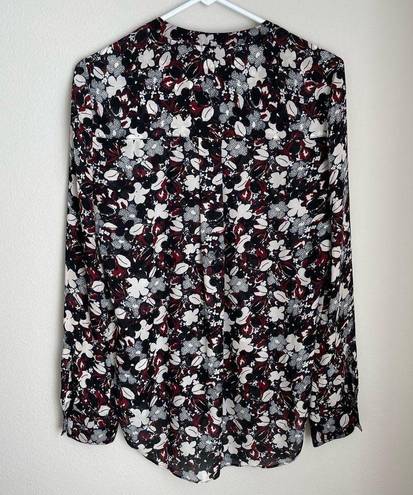 Veronica Beard Goldie Floral Silk Tuxedo Blouse (Size 4)