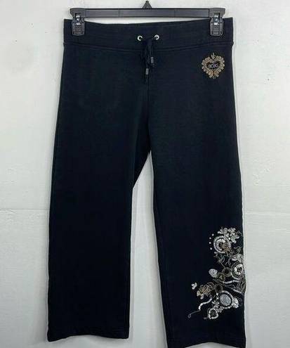 BCBGMAXAZRIA  Y2K Embroidered Capri Sweat Pants size Medium