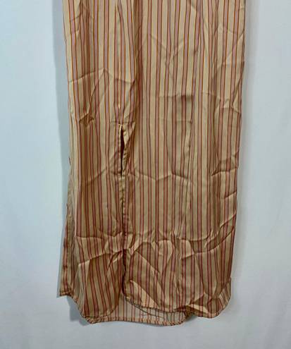 Saltwater Luxe Free People X  Women’s Stripe Angel Sleeve V Neck Midi Dress Taupe