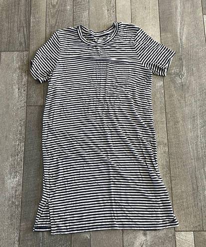 Roots Size Small Blue and White Striped Preppy T-Shirt Dress