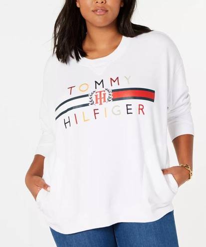 Tommy Hilfiger  Oversized White Crew Neck Sweater