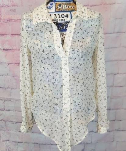 Vintage Havana  sheer anchor blouse size small