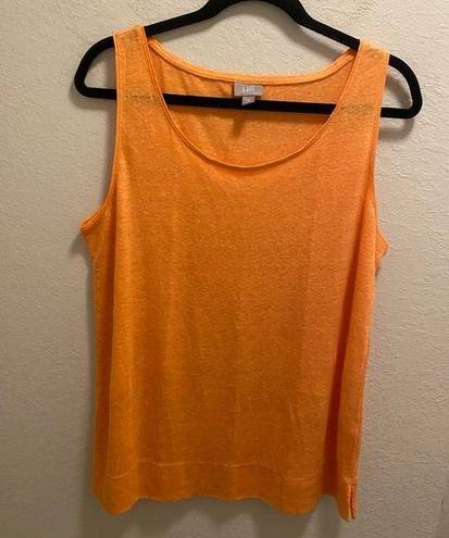 J.Jill  Orange 100% Linen Tank Top Size Medium