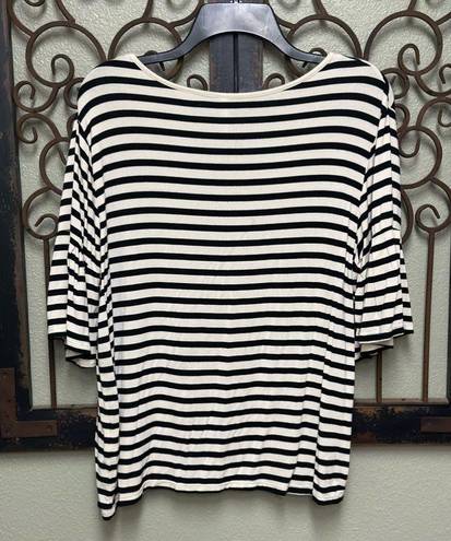 Z Supply  striped  short ruffle sleeve top