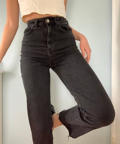 ZARA black wide leg jeans