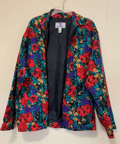 Oleg Cassini Vintage Floral Silk Jacket