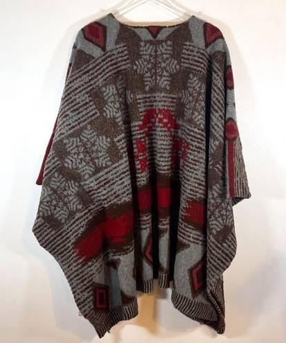 American Eagle  Aztec Poncho Sweater  Open front oversized Womens One Size